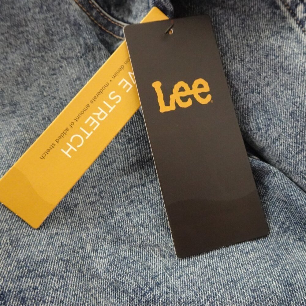 Lee Jean Jacket Men's Size 2XL Blue Stretch Denim Button Front Trucker Jacket - Picture 7 of 10